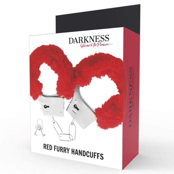 DARKNESS - RED LINED METAL HANDCUFFS 3